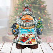 Up-Up and Away Santa Handcrafted Christmas Figurine