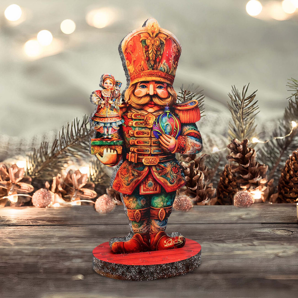 Enchanting Clara and Nutcracker Prince Limited Edition Wooden Figurine