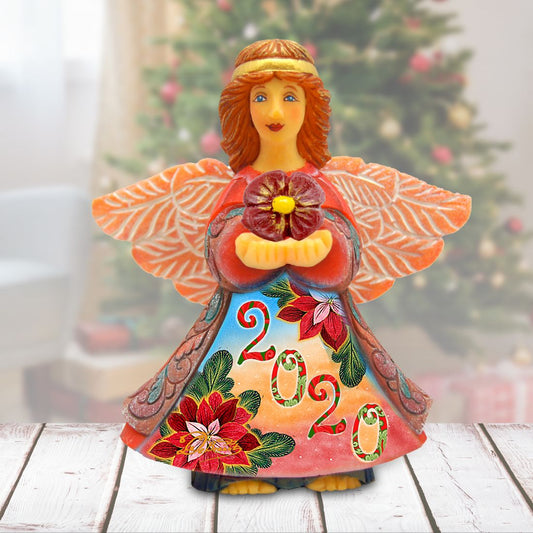 Dated Prosperity Angel Gift Giver Handcrafted Christmas Figurine