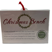Christmas Bench Ornament with Wreath