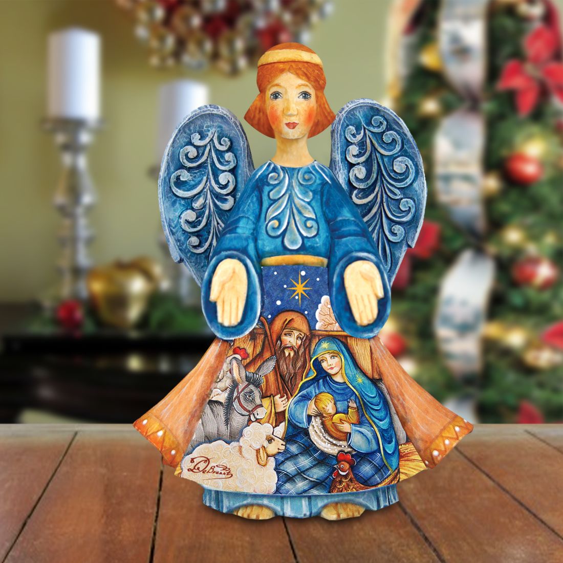 Nativity Angel Christmas Figurine by G. DeBrekht Nativity Holiday Decor - 552721