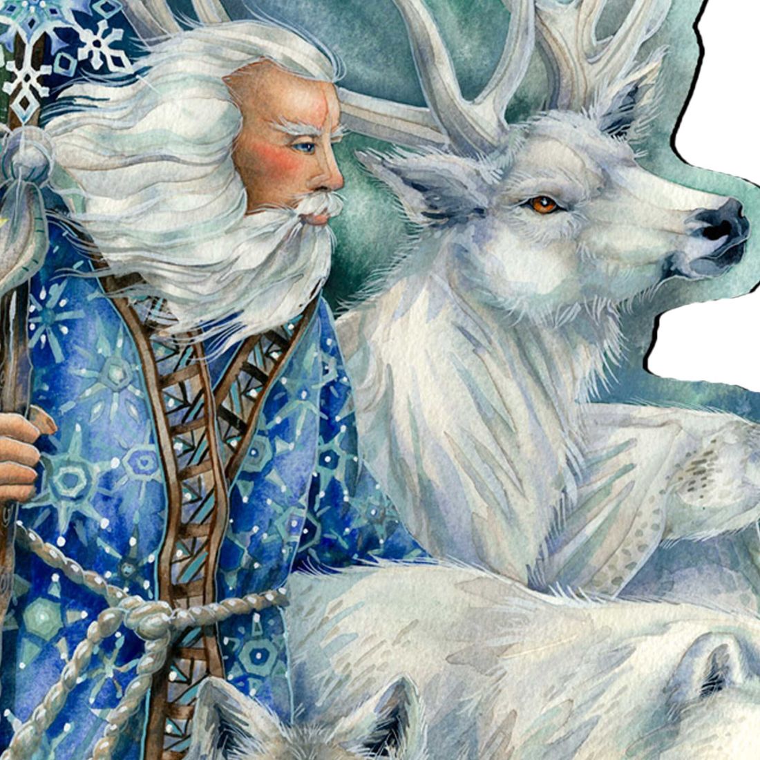Cool Winds Father Winter Animals Wildlife Outdoor Decor by J. Bergsma - Wildlife Holiday Decor - 8591862F-JB