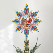 American-inspired Santa Tree Topper Wooden Decor by G. Debrekht  - Santa Snowman Decor - 89523