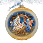 From Stable to Savior Large Glass Ornament
