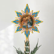 Orthodox Nativity Star Tree Topper Wooden Decor