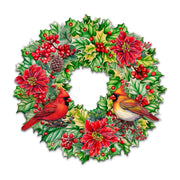Holiday Cardinal Garland Wreath Holiday Door Decor by G. Debrekht - Christmas Decor - 8611070H