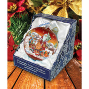 Santa Gift Giver Ball Glass Ornament Limited Edition by G. DeBrekht - Christmas Santa Snowman Decor - 73874R
