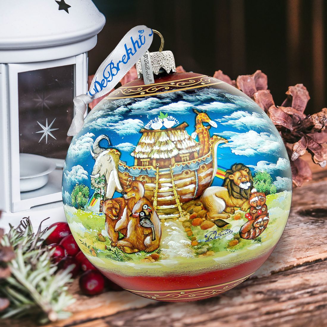 Noah's Ark Ball Glass Ornament Limited Edition by G. DeBrekht - Nativity Holiday Decor - 73859