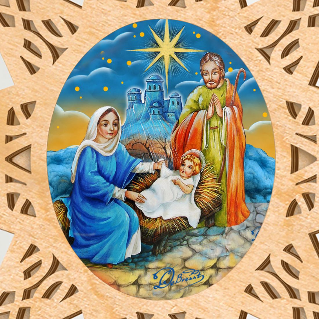 Old World Nativity Tree Topper by G.DeBrekht - Nativity Holiday Decor - 89493