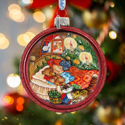 Santa Glass Ornament Set of 3