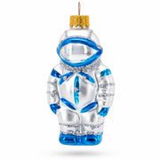 Astronaut in Blue Spacesuit Glass Christmas Ornament