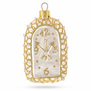 Vintage Gold Lace Clock Glass Christmas Ornament