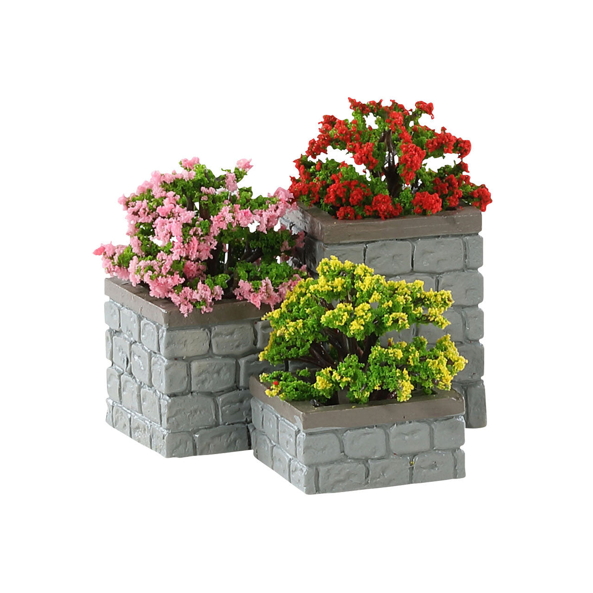Flower Bed Boxes for Christmas Village - Set of 3