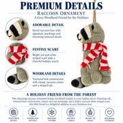 Raccoon Striped Scarf Felt Fabric Christmas Ornament