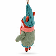 Fox With Gift Bag Felt Fabric Christmas Ornament