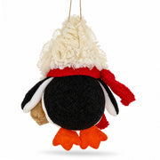 Penguin Holding Burlap Gift Felt Fabric Christmas Ornament