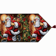 Santa Red Christmas Tablecloth Holiday Runner 85 Inches