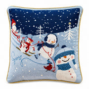 Set of 2 Snowmen Enjoying Winter Sport Parade Christmas Throw Cushion Pillow Covers