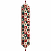 Reindeer Square Patterns Christmas Tablecloth Holiday Runner 75 Inches