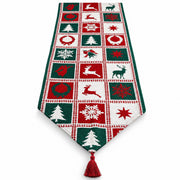 Reindeer Square Patterns Christmas Tablecloth Holiday Runner 75 Inches