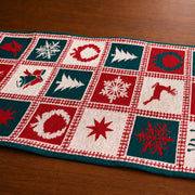 Reindeer Square Patterns Christmas Tablecloth Holiday Runner 75 Inches