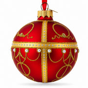 1895 Rosebud Royal Red Glass Ball Christmas Ornament 3.25 Inches