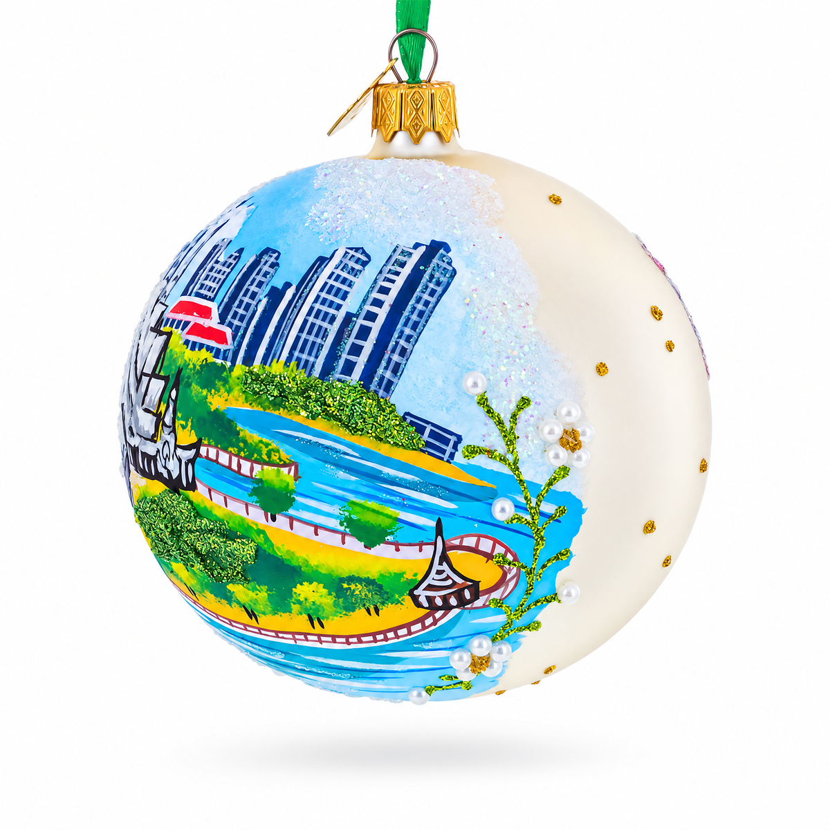 The Sanctuary Of Truth, Pattaya, Thailand Glass Ball Christmas Ornament 4 Inches