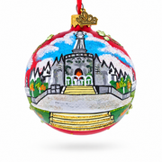 Balinese Temple, Denpasar, Indonesia Glass Ball Christmas Ornament 3.25 Inches