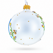 Statue of Liberty, New York City Skyline Jeweled Glass Ball Christmas Ornament 3.25 Inches
