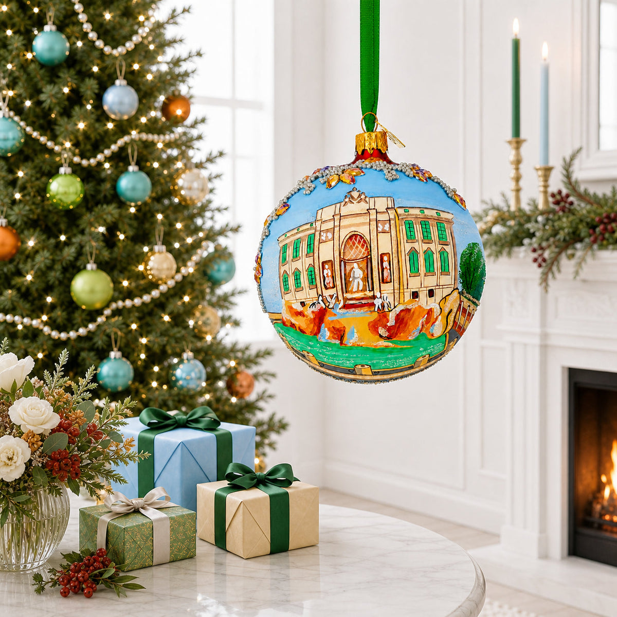 Trevi Fountain, Rome, Italy Glass Ball Christmas Ornament