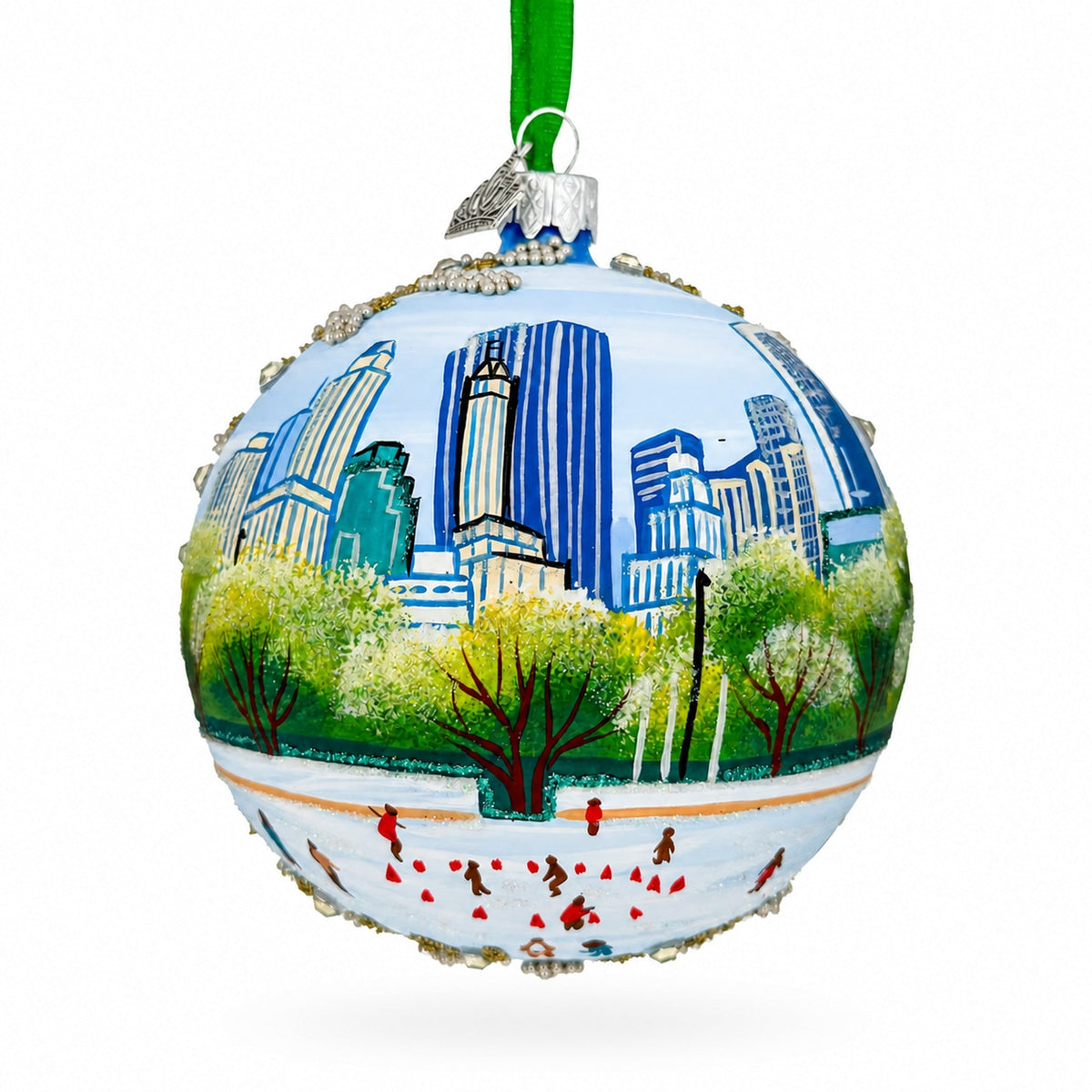 Central Park, New York City Glass Christmas Ornament