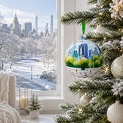 Central Park, New York City Glass Christmas Ornament