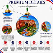 Zion National Park, Utah Glass Christmas Ornament