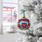 Fushimi Inari Taisha, Kyoto, Japan Glass Christmas Ornament