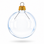 Set of 6 Clear Glass Ball Christmas Ornaments 2.4 Inches