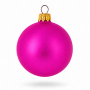 Set of 6 Matte Pink Glass Ball Christmas Ornaments 2.4 Inches