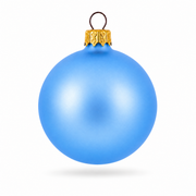 Set of 6 Light Matte Blue Glass Ball Christmas Ornaments 2.4 Inches