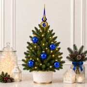 Set of 6 Glossy Blue Glass Ball Christmas Ornaments 2.4 Inches
