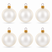 Set of 6 Matte Golden Beige Glass Ball Christmas Ornaments 2.4 Inches
