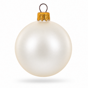 Set of 6 Matte Golden Beige Glass Ball Christmas Ornaments 2.4 Inches