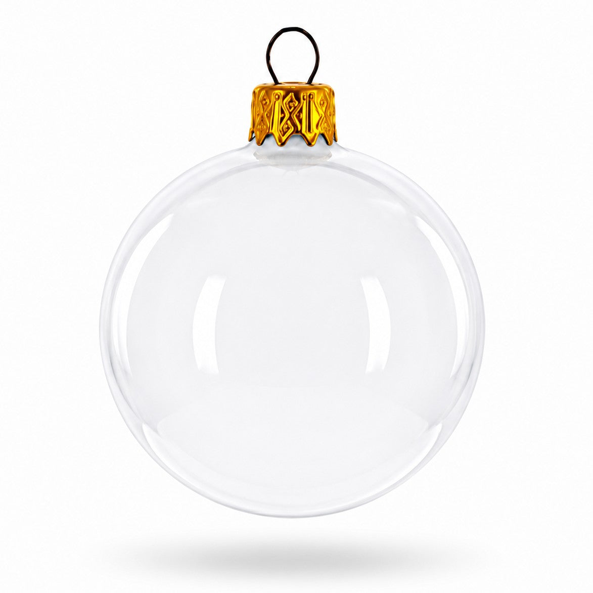 Set of 6 Glossy White Glass Ball Christmas Ornaments 2.4 Inches