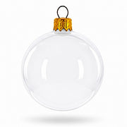 Set of 6 Glossy White Glass Ball Christmas Ornaments 2.4 Inches