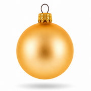 Set of 6 Matte Gold Glass Ball Christmas Ornaments 2.4 Inches