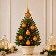 Set of 6 Matte Yellow Glass Ball Christmas Ornaments 2.4 Inches