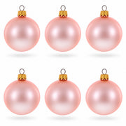 Set of 6 Matte Metallic Pink Glass Ball Christmas Ornaments 2.4 Inches