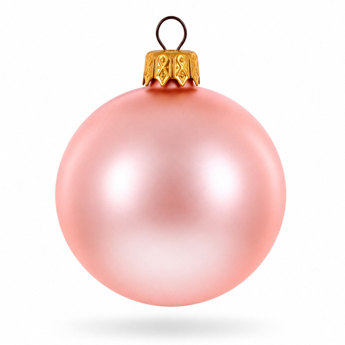 Set of 6 Matte Metallic Pink Glass Ball Christmas Ornaments 2.4 Inches