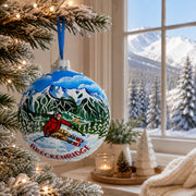 Breckenridge, Colorado Mountain Scene Skier Christmas Tree Ornament 4 Inches