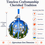 Lily of the Valley on Blue Glass Ball Christmas Ornament