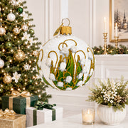 Lily of the Valley on Silver Glass Ball Christmas Ornament