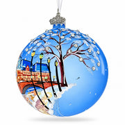 Strasbourg, France Cityscape Translucent Glass Ball Christmas Ornament
